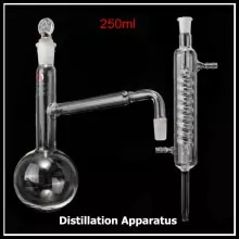 24/40 Laboratory Glassware Kit 250mL Flask Chemistry Lab Glass Distillation Separation Apparatus