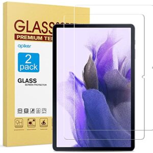Samsung Galaxy Tab S7 FE 5G 2021/Galaxy Tab S7 Plus Screen Protector, Tempered Glass for Galaxy Tab S7 Fe 12.4-inch/Tab S7 Plus with S Pen Compatible Scratch Resistant