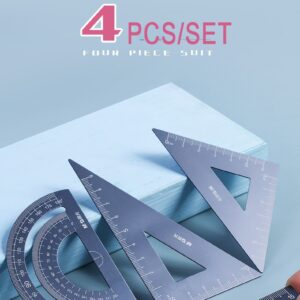 4Pcs/Set M&G Aluminum Ruler Set Metal/Plastic/Soft Geometry Maths Drawing Compass Stationery Rulers Mathematical for School