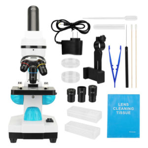 Zoom 2000x Biological HD Microscope +13PCS Accessories+ electronic eyepiece monocular Student laboratory Lab education LED USB