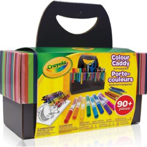 Crayola Colour Caddy, Art Supplies Kids, Travel Art Set, 90+ Pieces , Holiday Kids, Age4,5, 6, 7, 8, 9, Back to school, School supplies, Gifting